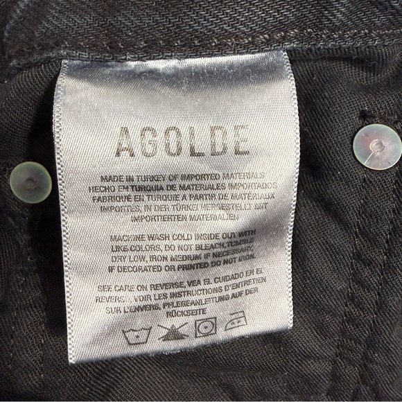 AGOLDE 90's High Rise Straight Black Jeans Womens Size 29 X 29 - Picture 11 of 12